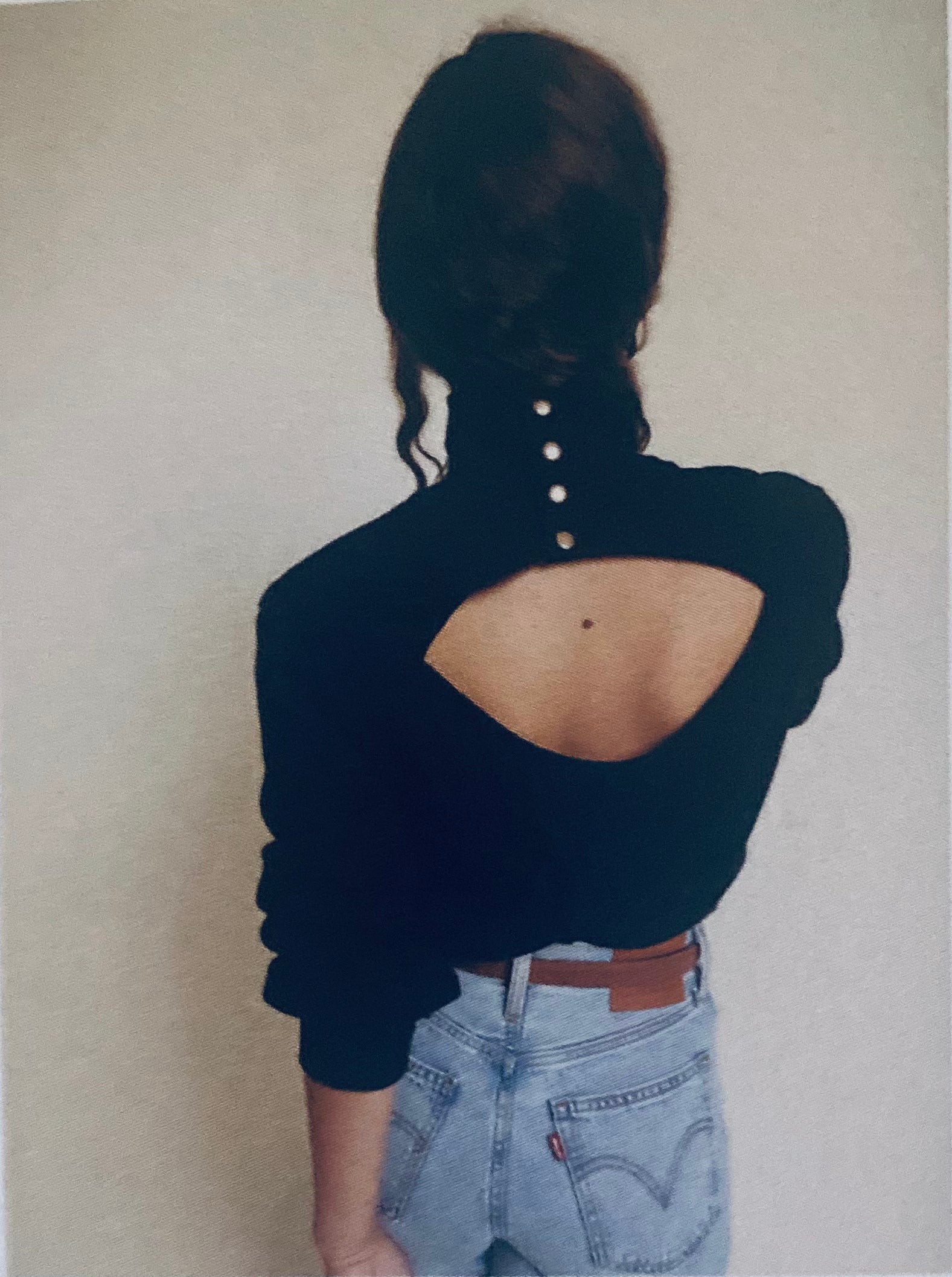 Riley Open Back Sweatshirt-Black