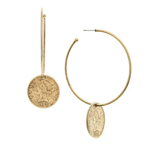 Vera Hoop Coin Earrings