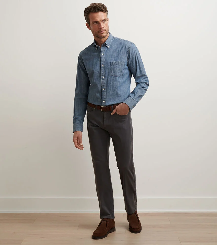 Signature Sateen Five Pocket Pant - Iridium