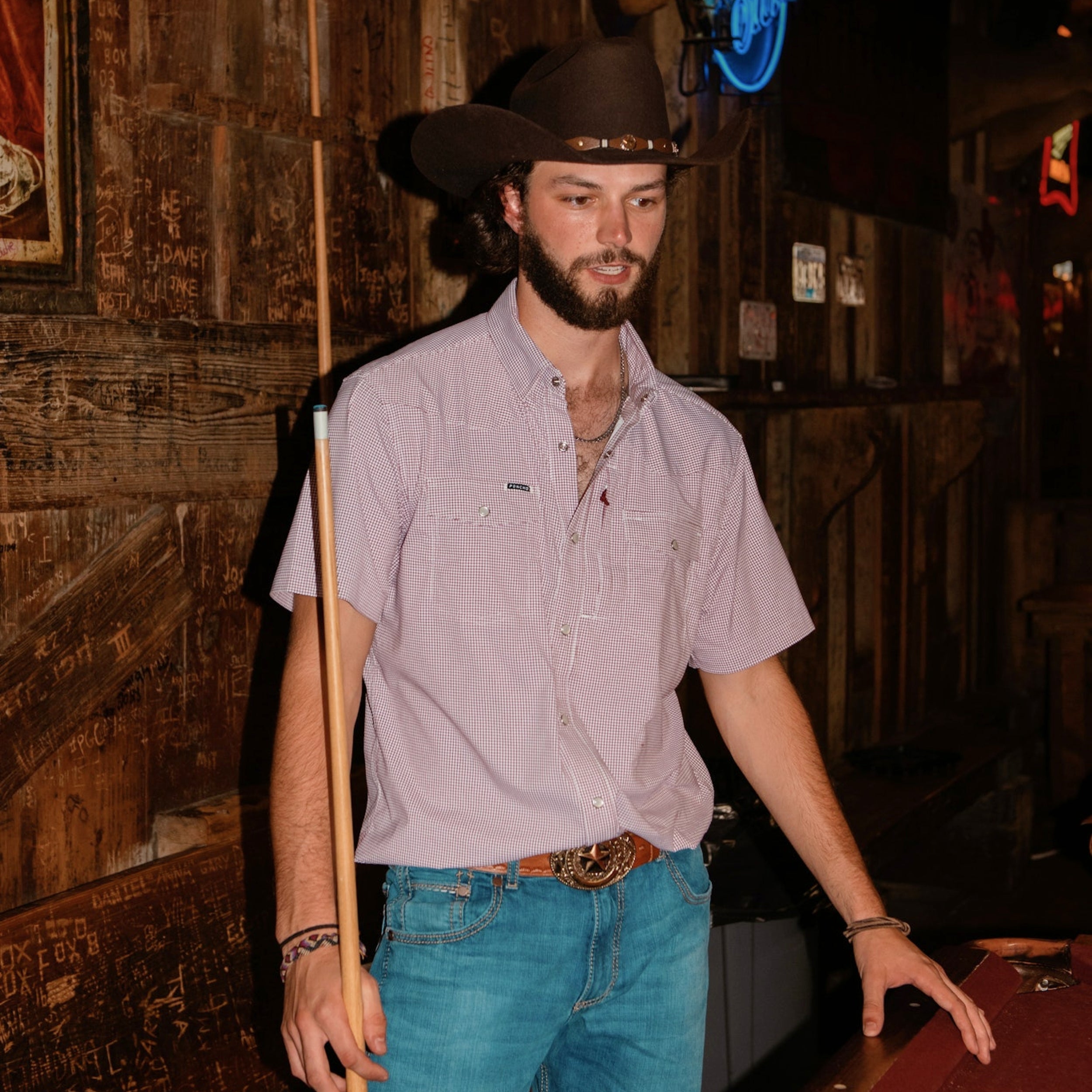 The Howdy Western Shirt - Maroon