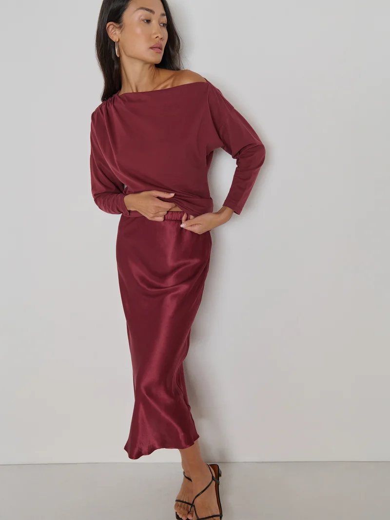 Pietra Off Shoulder Top - Truffle