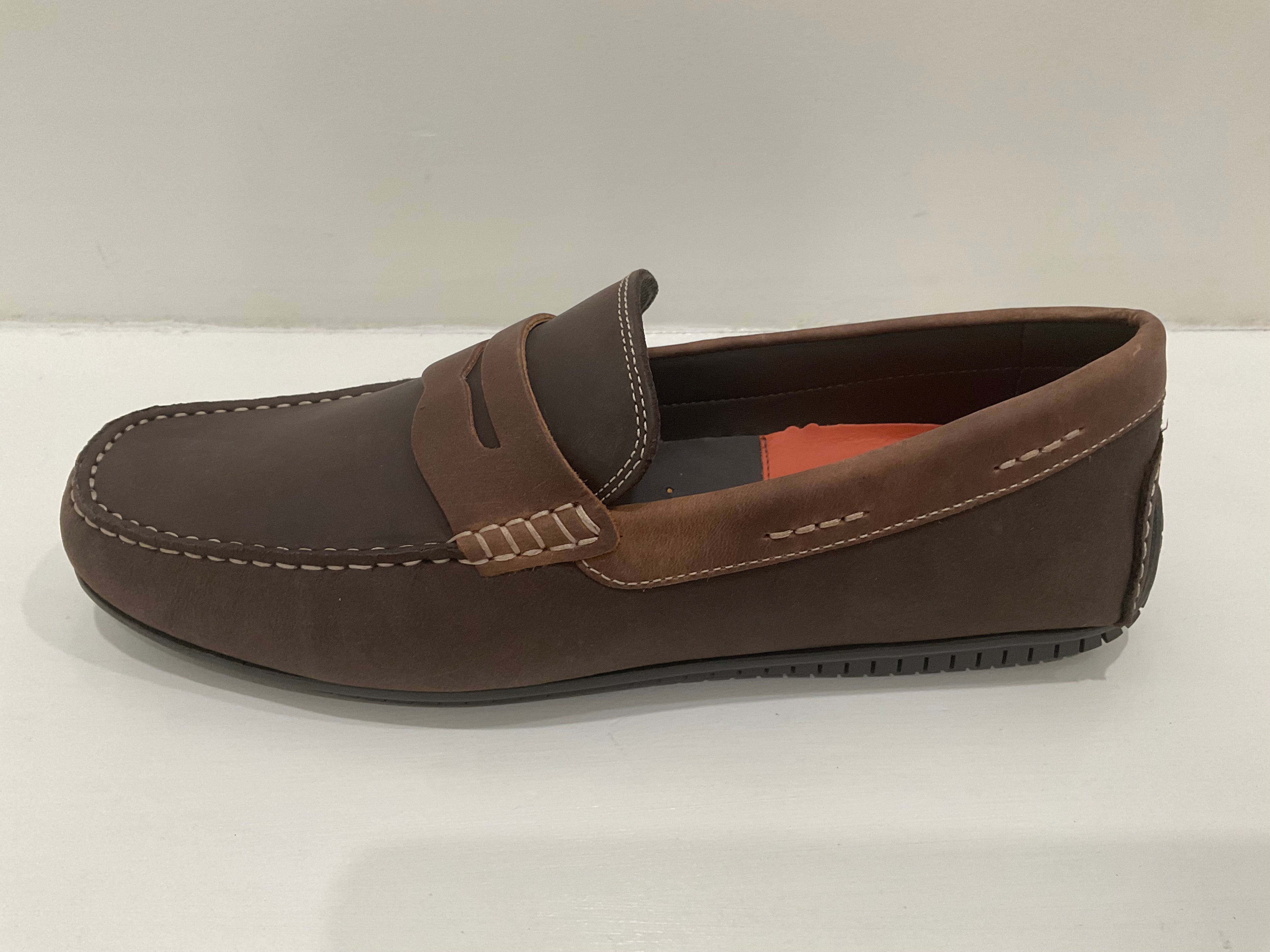 Bermuda Waxed Nubuck Penny Loafer - Bark