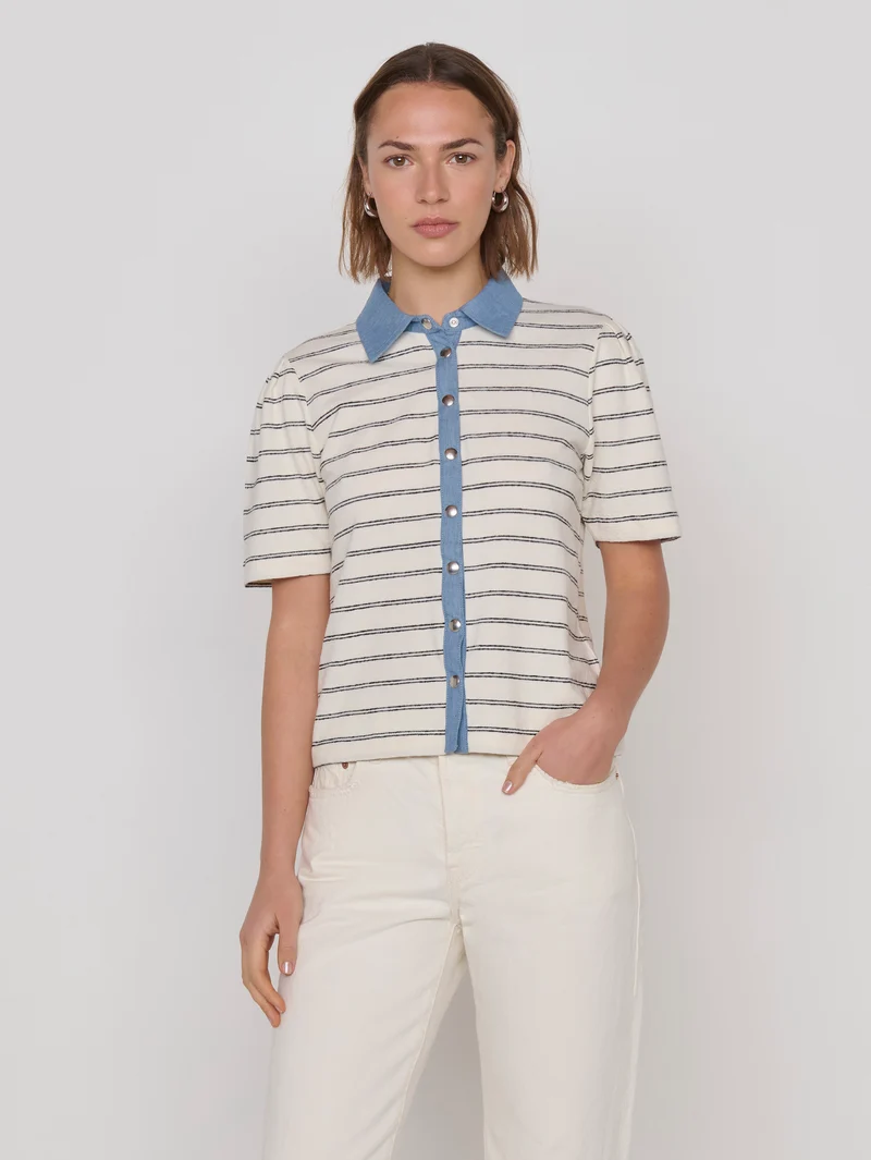 Zoe Snap Top - Tuscany Stripe