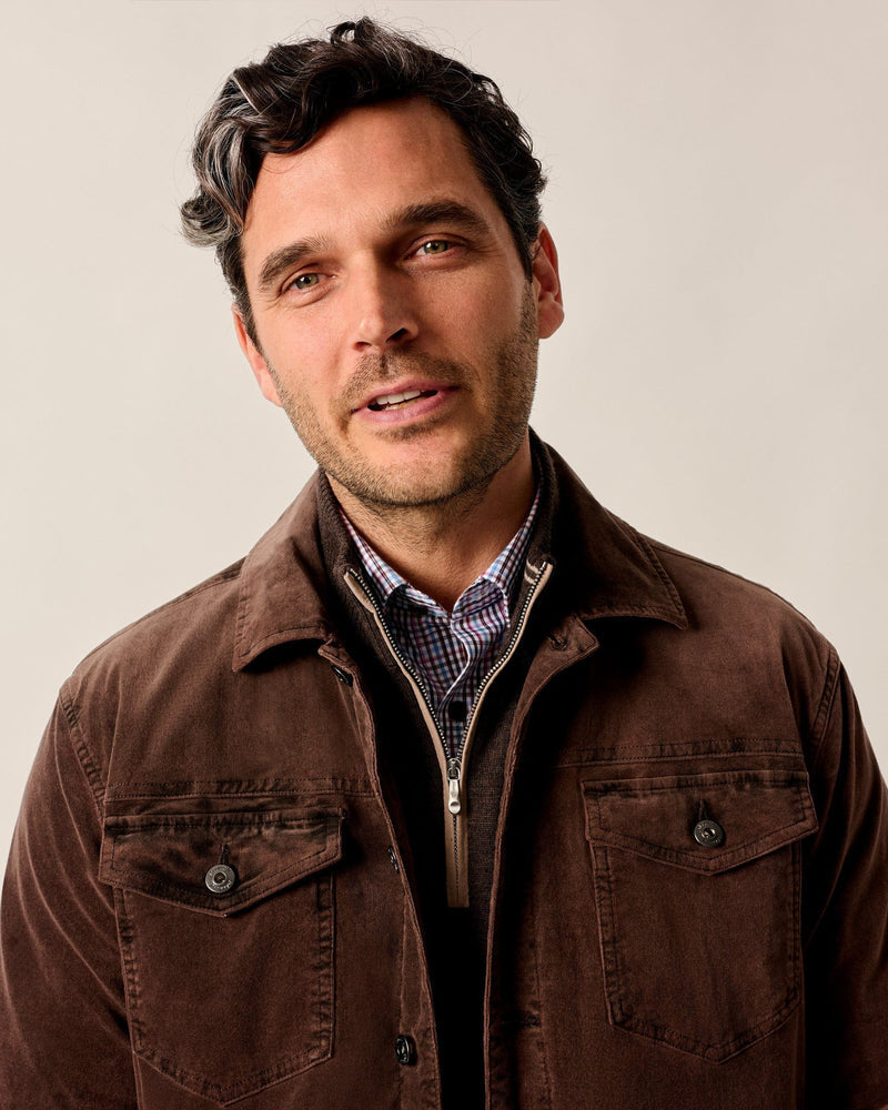 Rett Garment-Dyed Stretch Corduroy Trucker Jacket