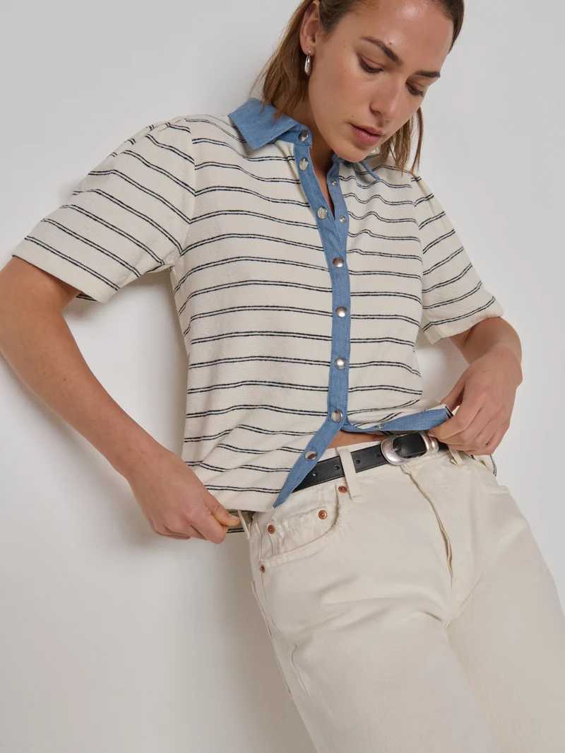 Zoe Snap Top - Tuscany Stripe