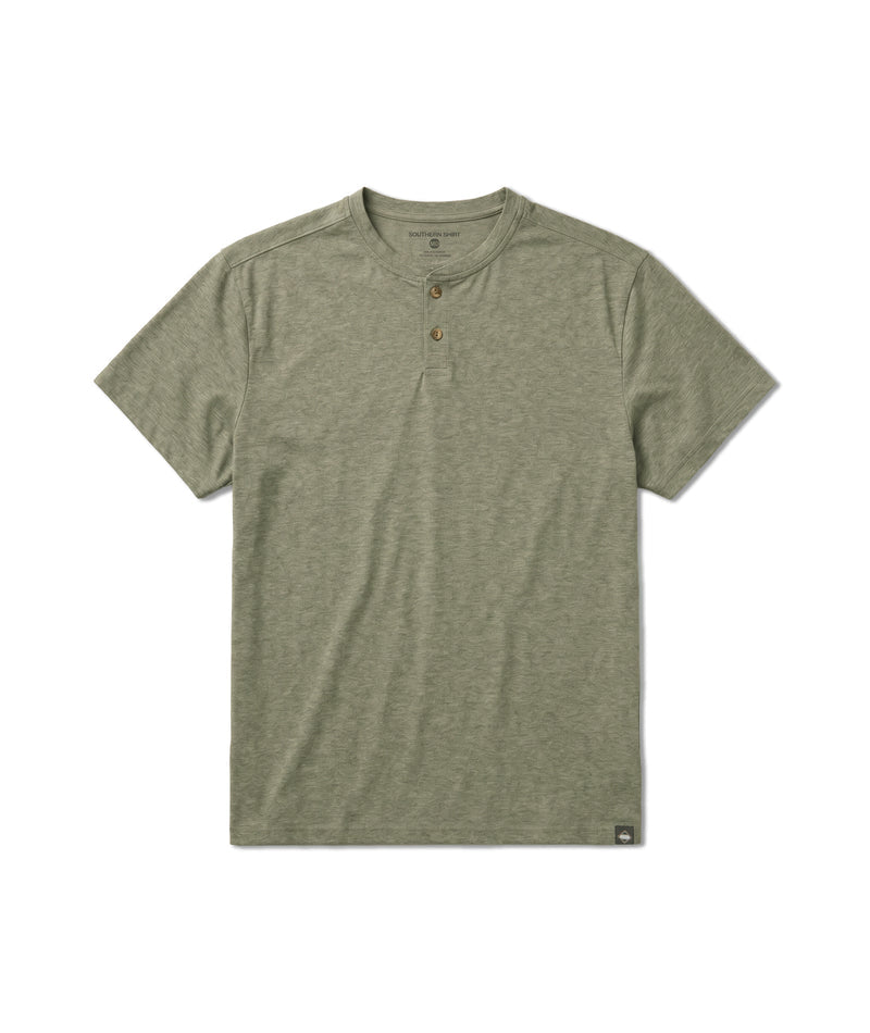 Max Comfort Short Sleeve Henley - Spanish Moss