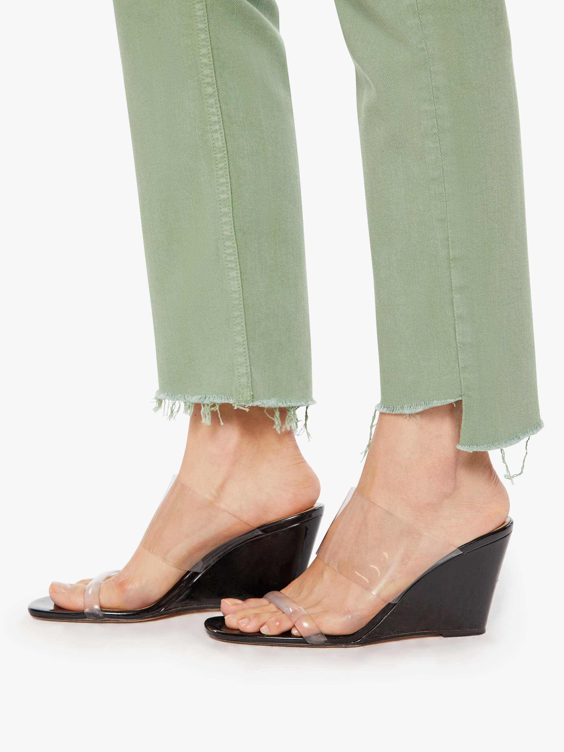 Mother-High Waisted Rider Ankle Fray-Mistletoe