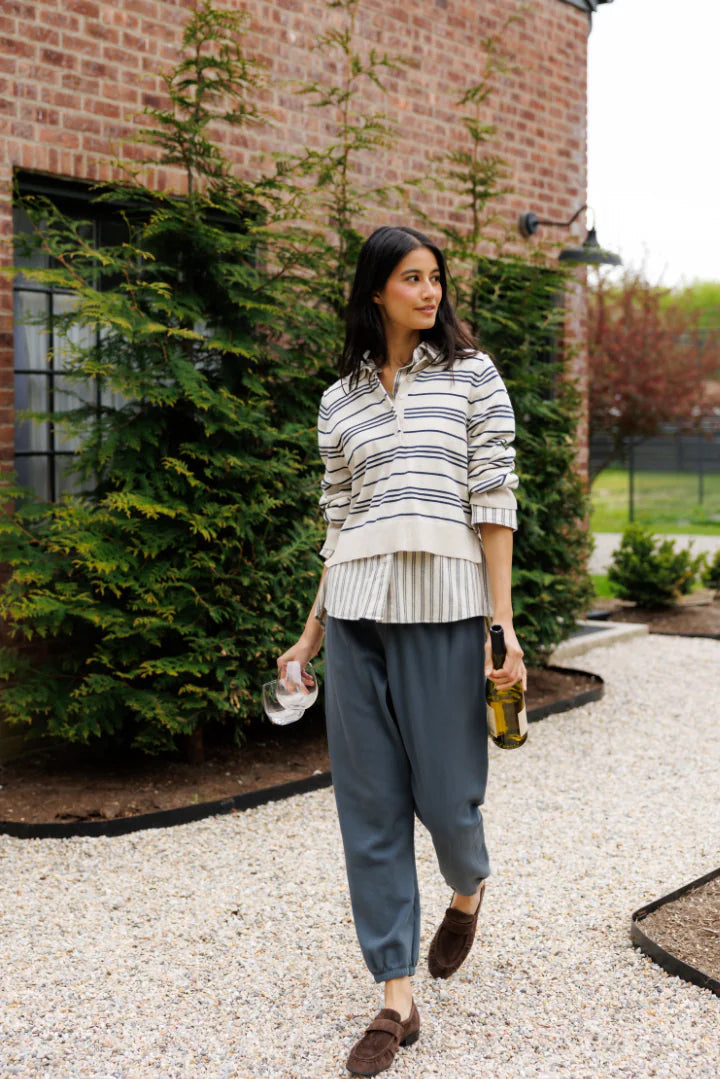 Ximena Stripe Cotton Cashmere Sweater