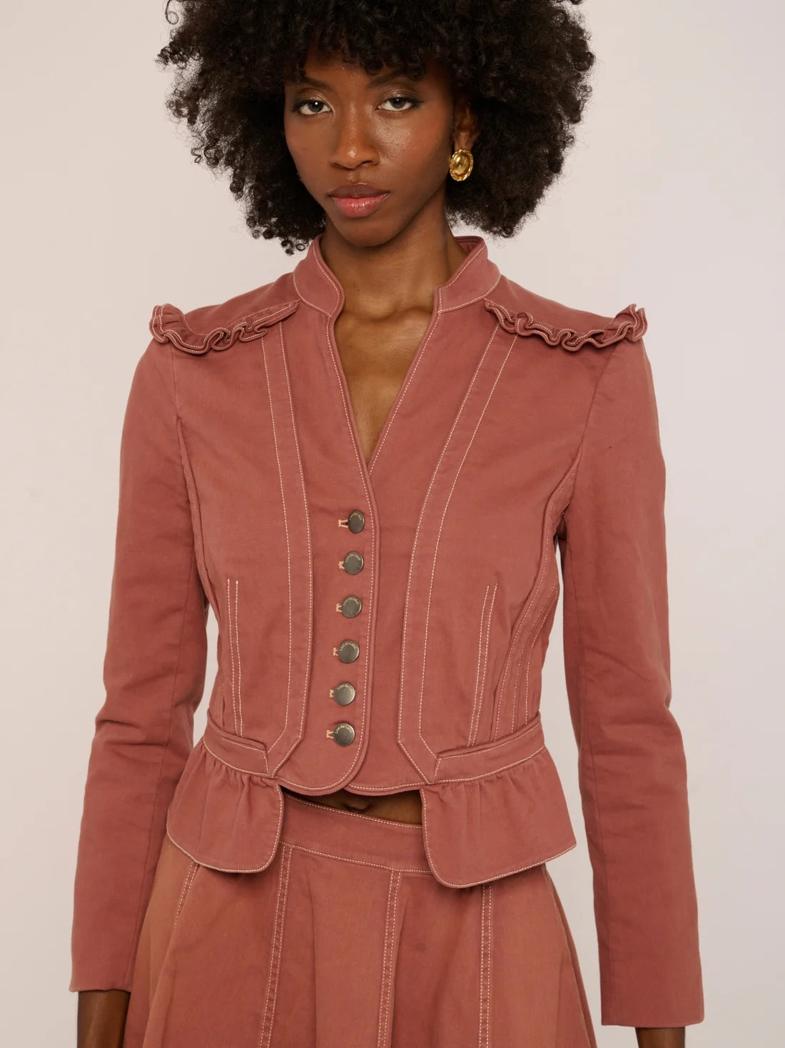 Isabella Jacket-Copper Brown/Mauve