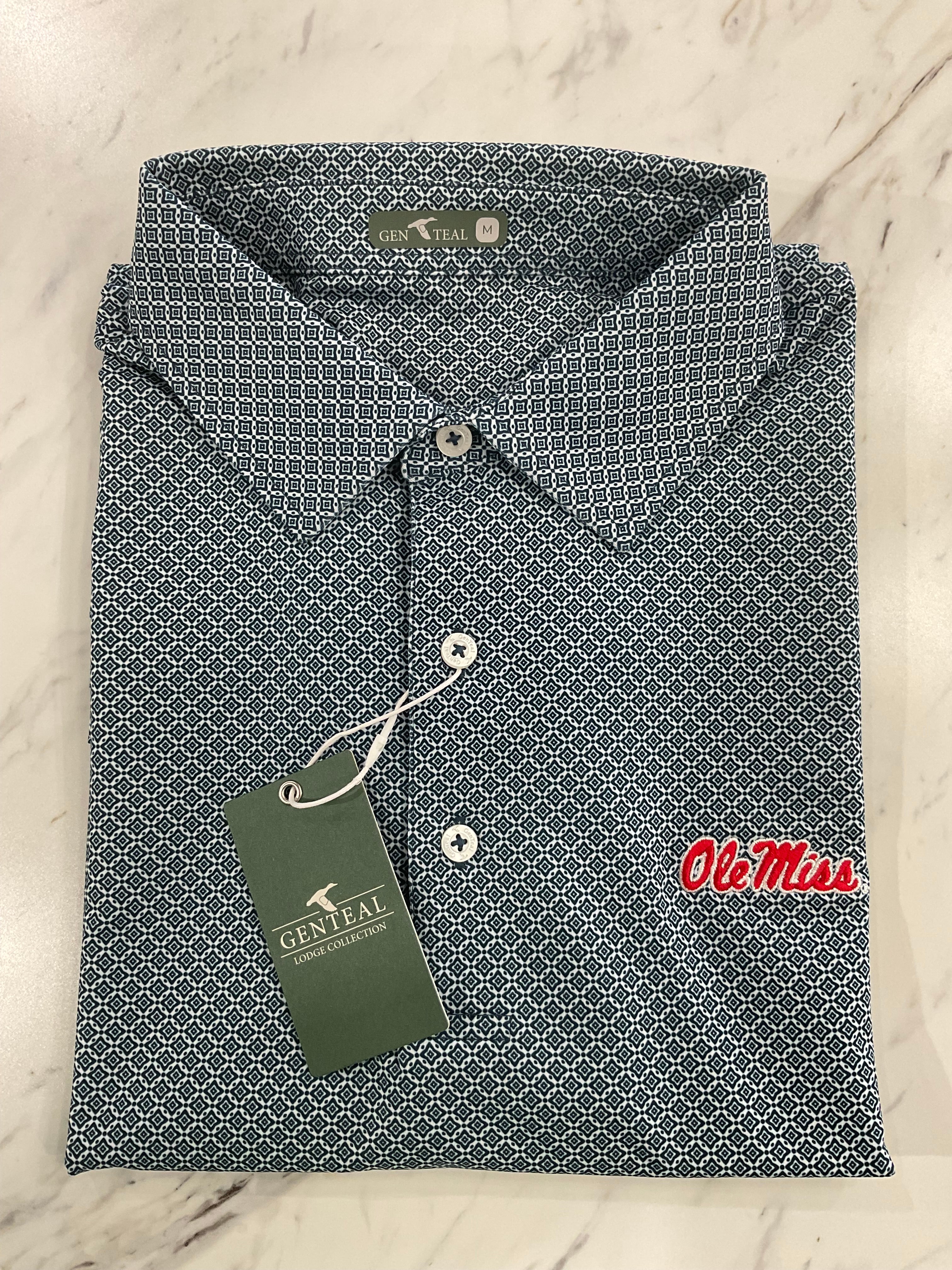 Ole Miss Diamond Lattice Polo - Navy