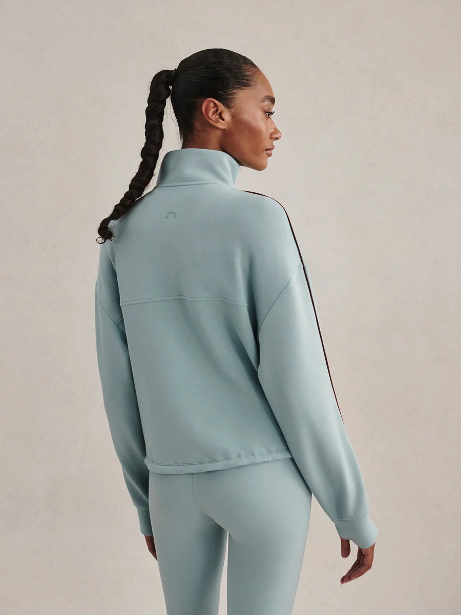 Varley Sian Piped Half Zip-Tourmaline
