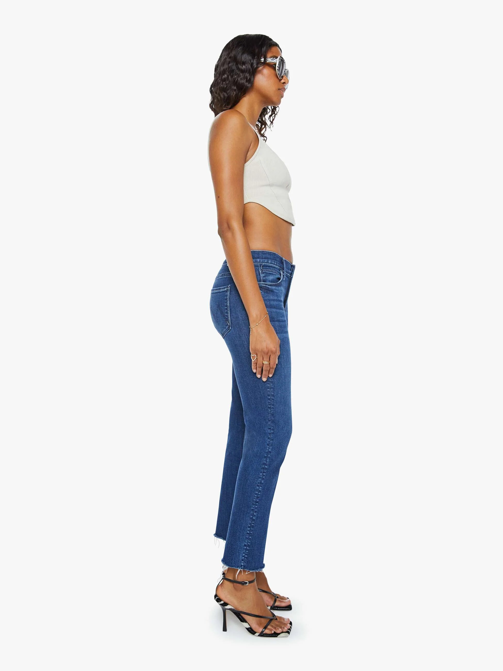 Mother-Mid Rise Dazzler Ankle Fray-Fancy Meeting You Here