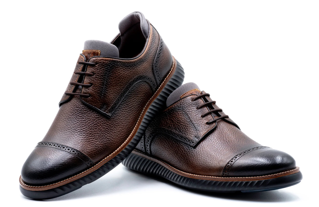 Countryaire Pebble Grain Cap Toe - Black Oak