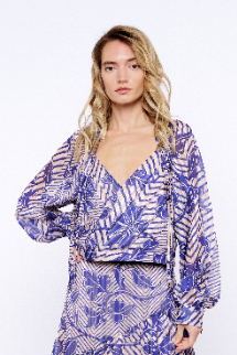 Amari Scarf Print Raglan Sleeve Blouse