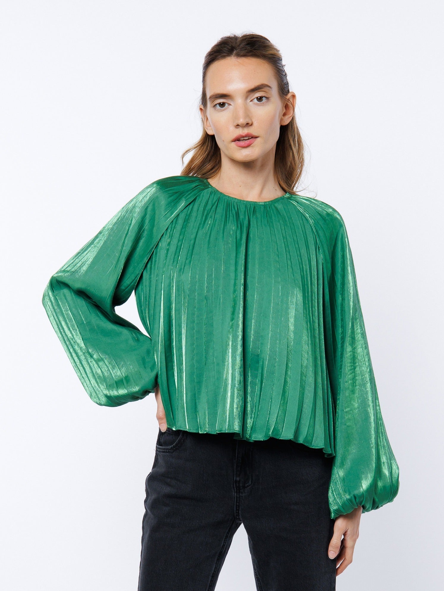 Giulia Pleated Raglan Blouse