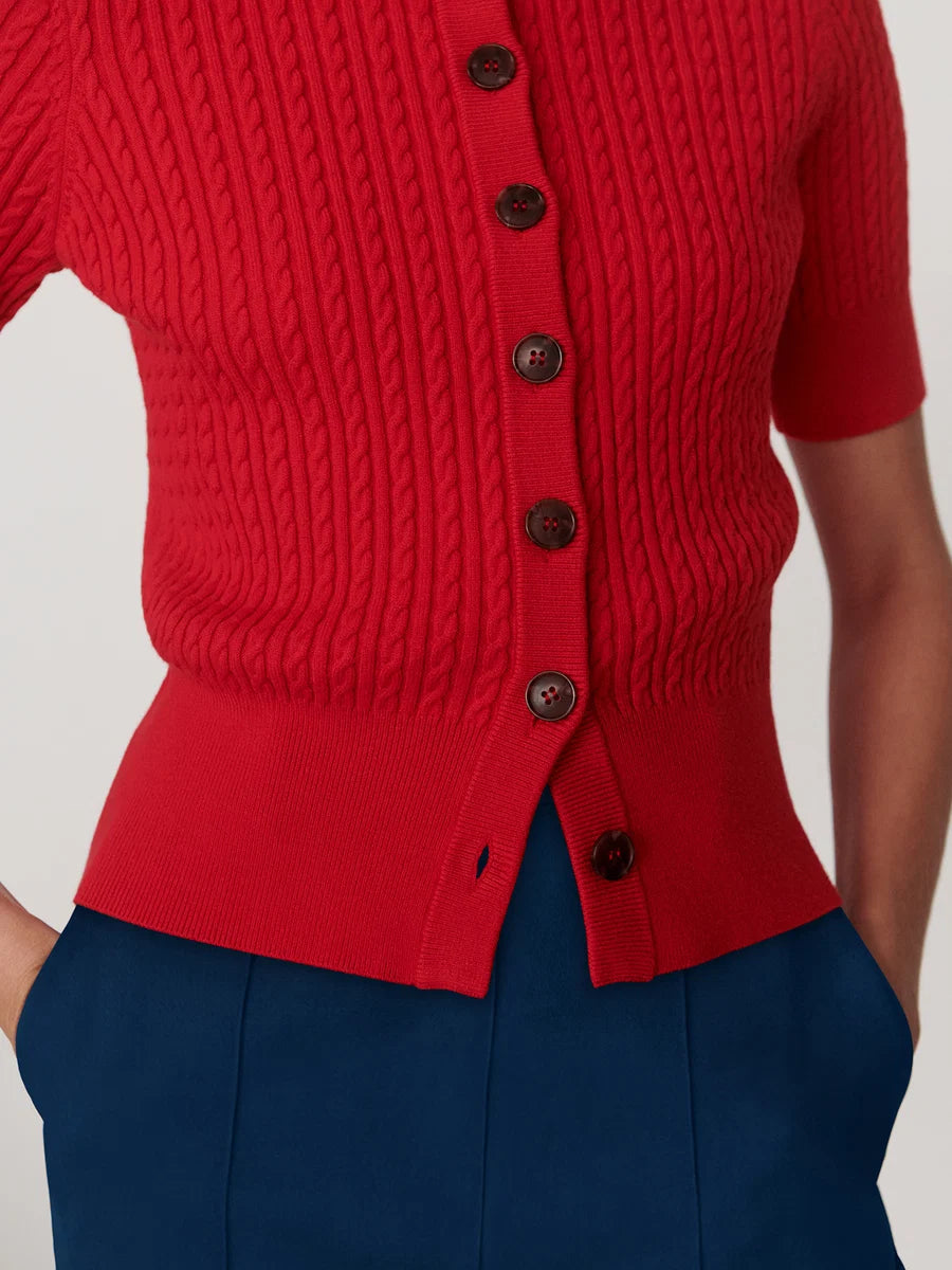 Varley-Rhys Knit Cardi Red