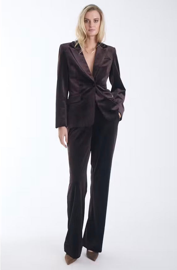 Shon Velvet Jacket - Espresso Brown