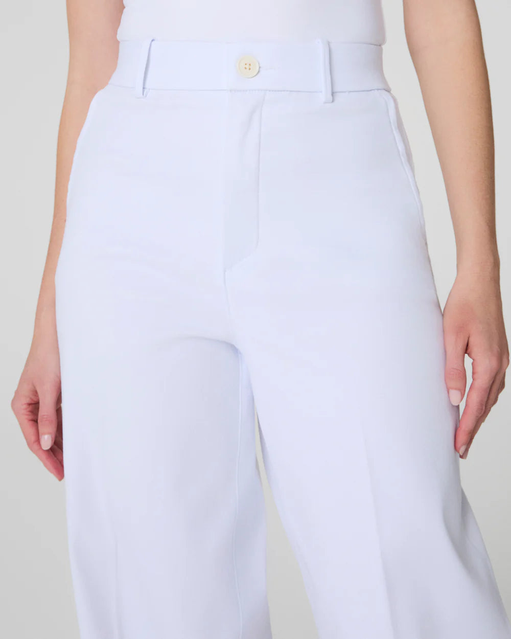 Spanx Stretch Twill Wide Leg-Classic White