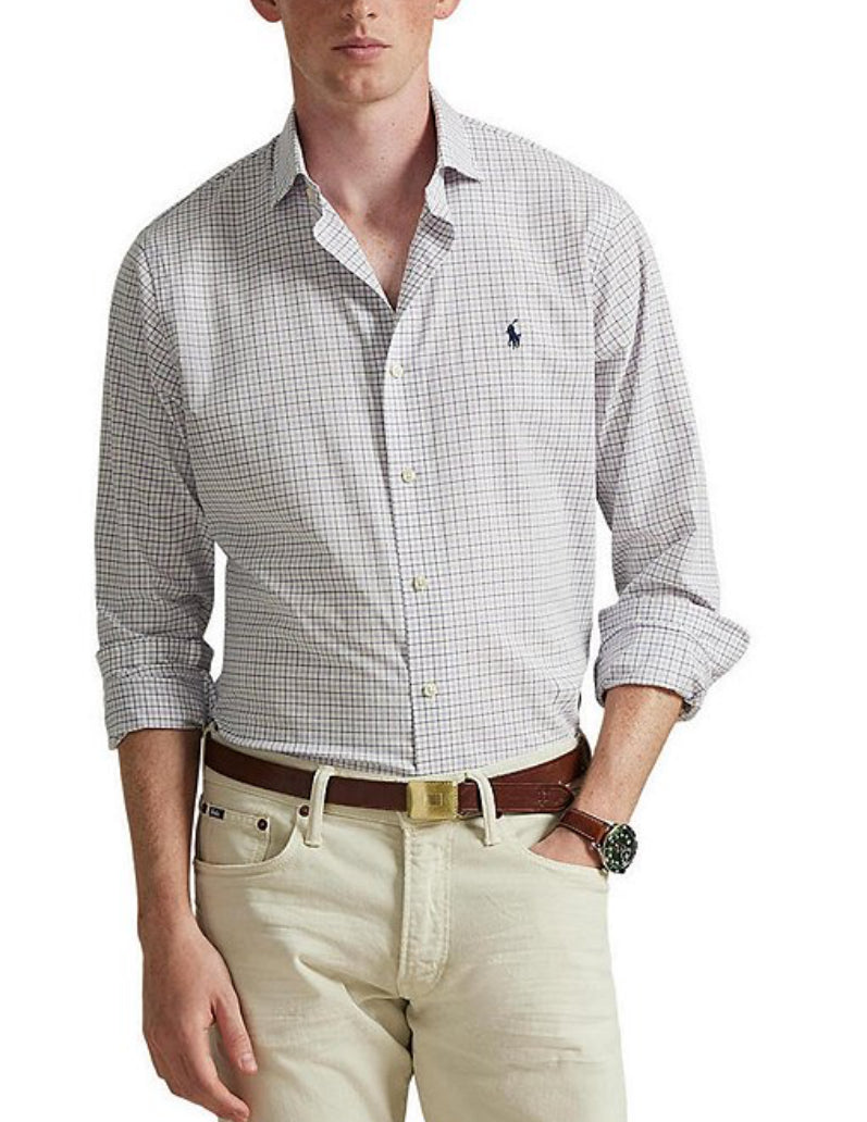 Tattersall Stretch Poplin Shirt - Essex Green Multi