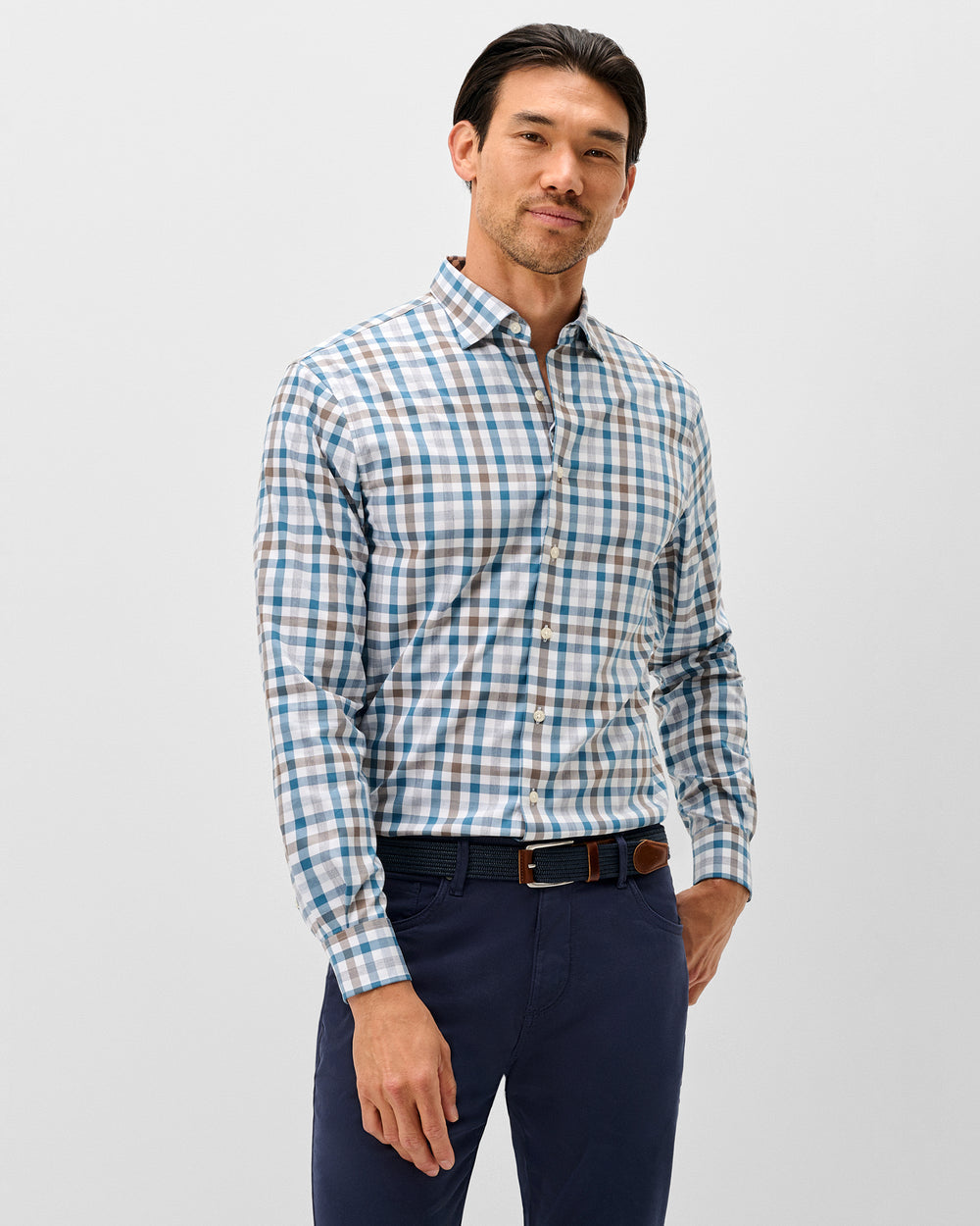 Cay Exploded Gingham Everyday Button Down - White