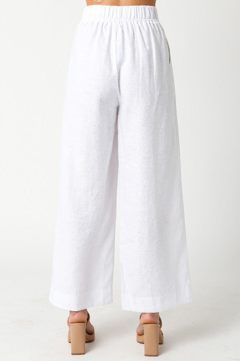 Carrie Linen Pants in White