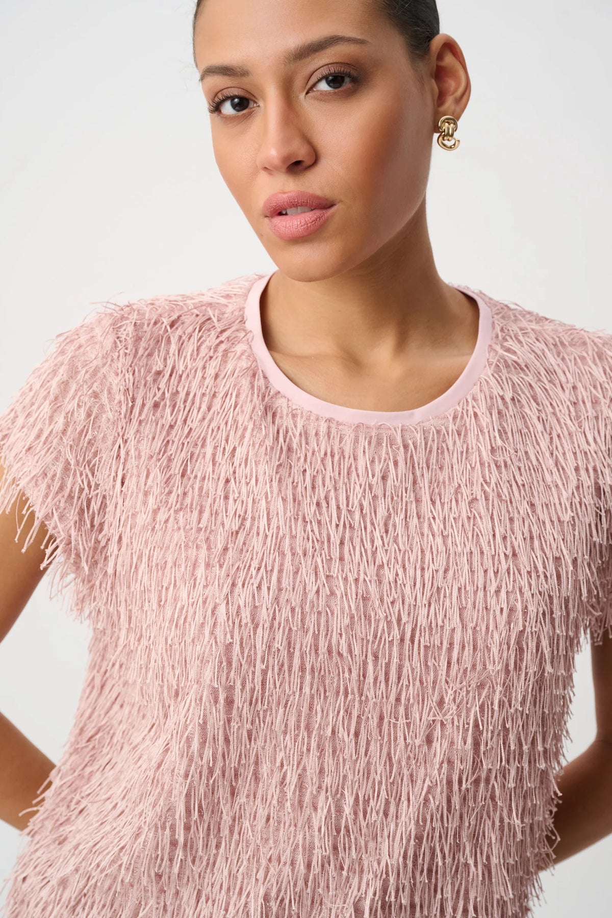 Blush Party Fringe Top