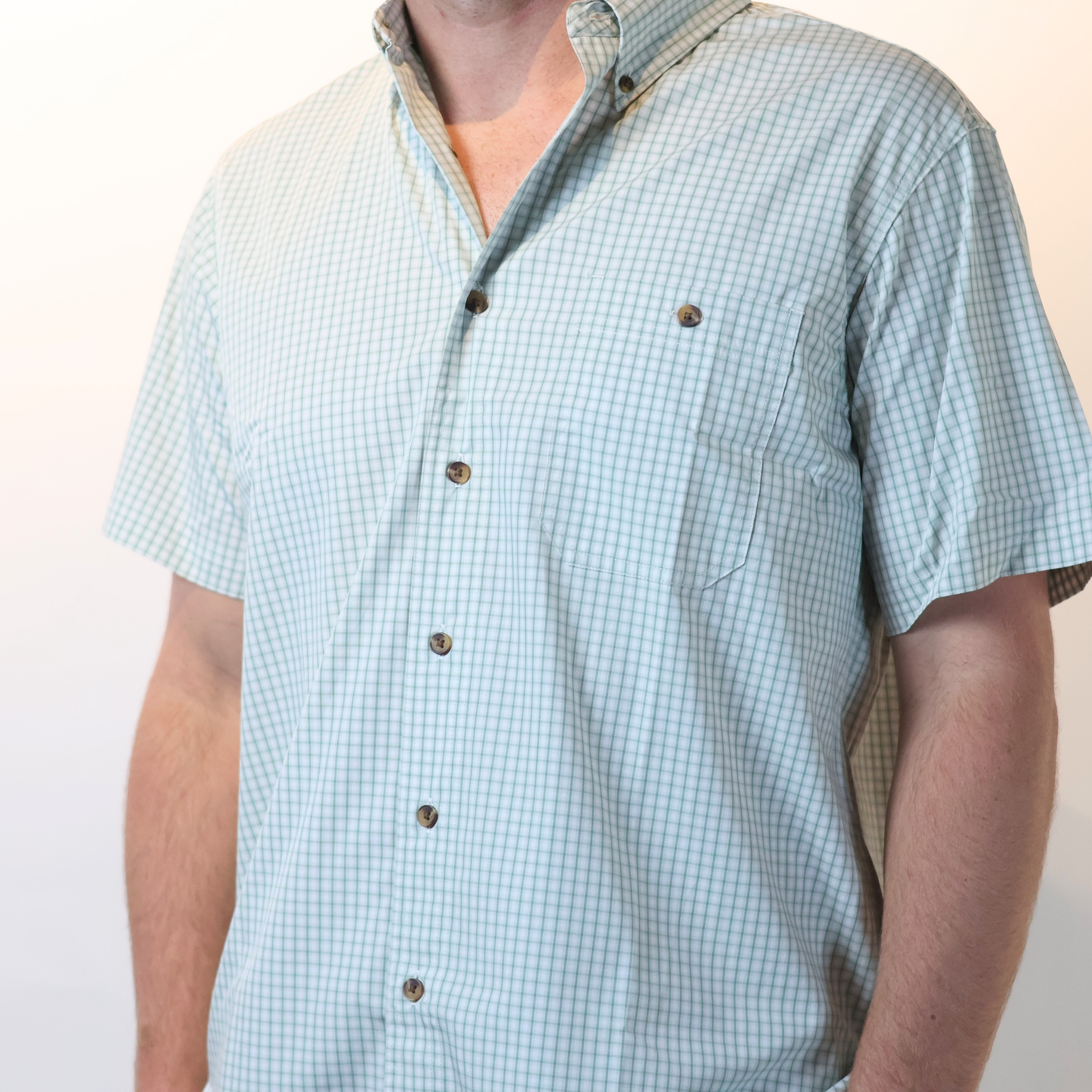 Western Short Sleeve Button Down - Limelight