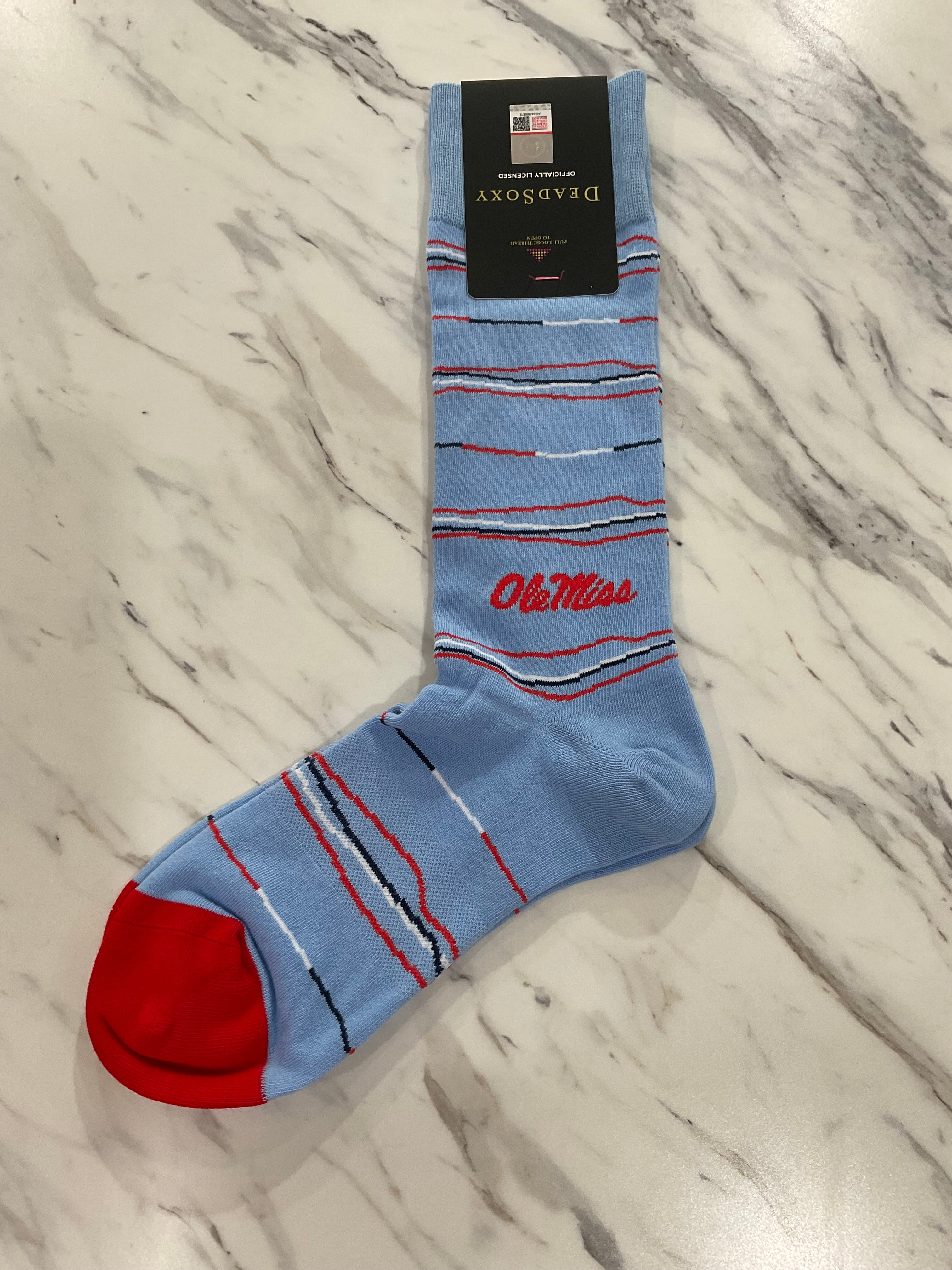 Ole Miss Powder Wave Stripe Socks