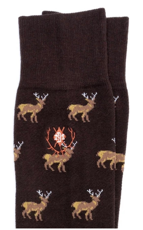 Peruvian Pima Cotton Sock - Brown Elk