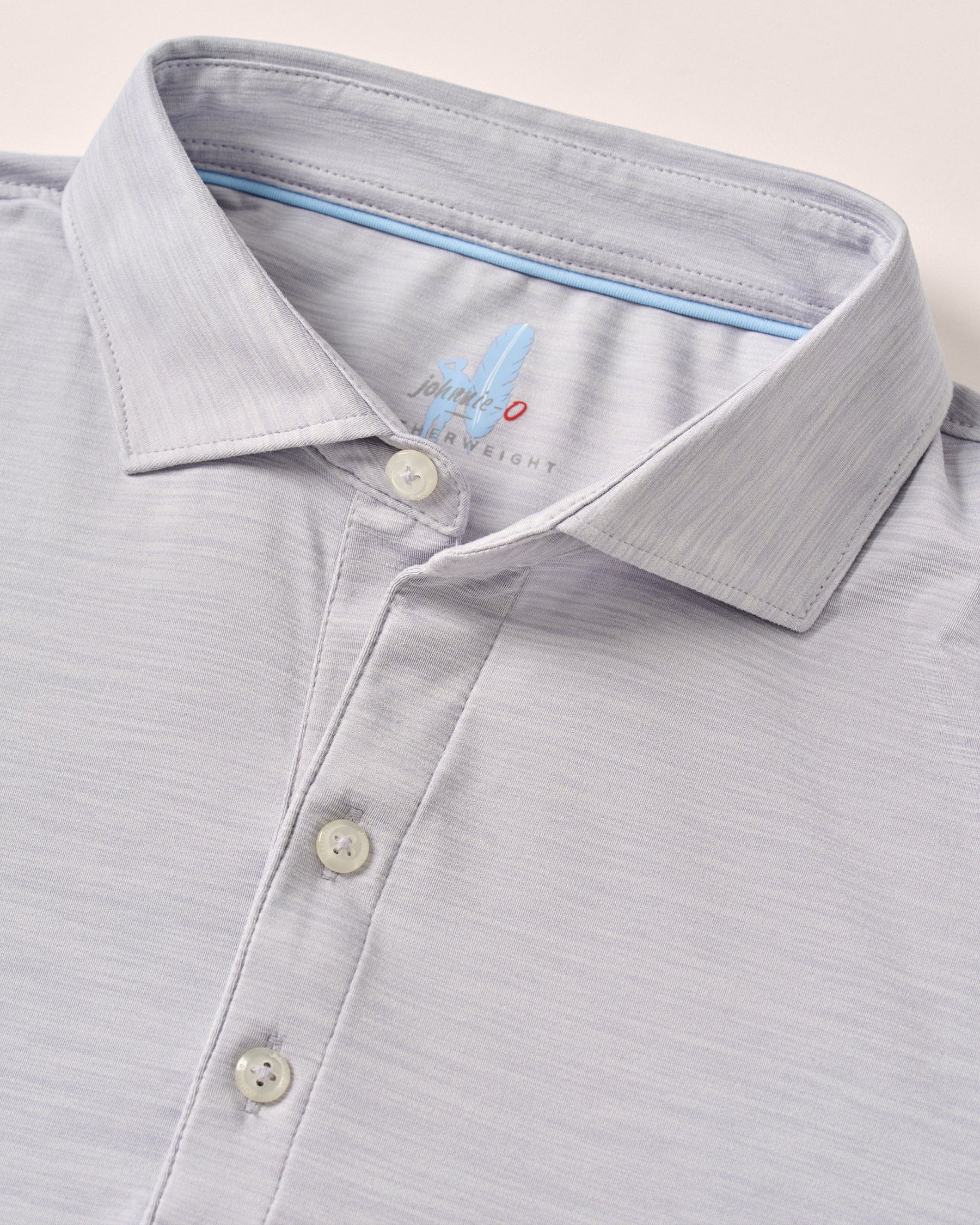 Featherweight Long Sleeve Polo - Light Gray
