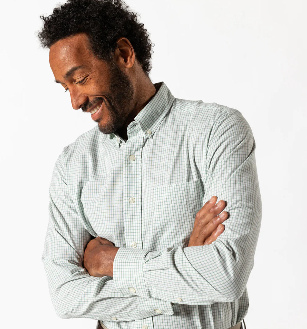 Cashmere Cotton Poplin Sport Shirt - Sage Green