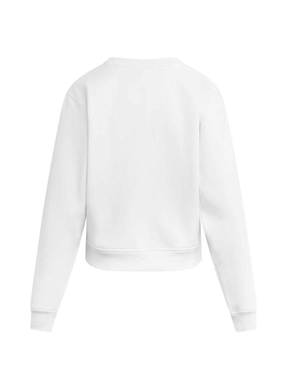 Embroidery Ritzy Classic Sweatshirt-Sugar/True Red