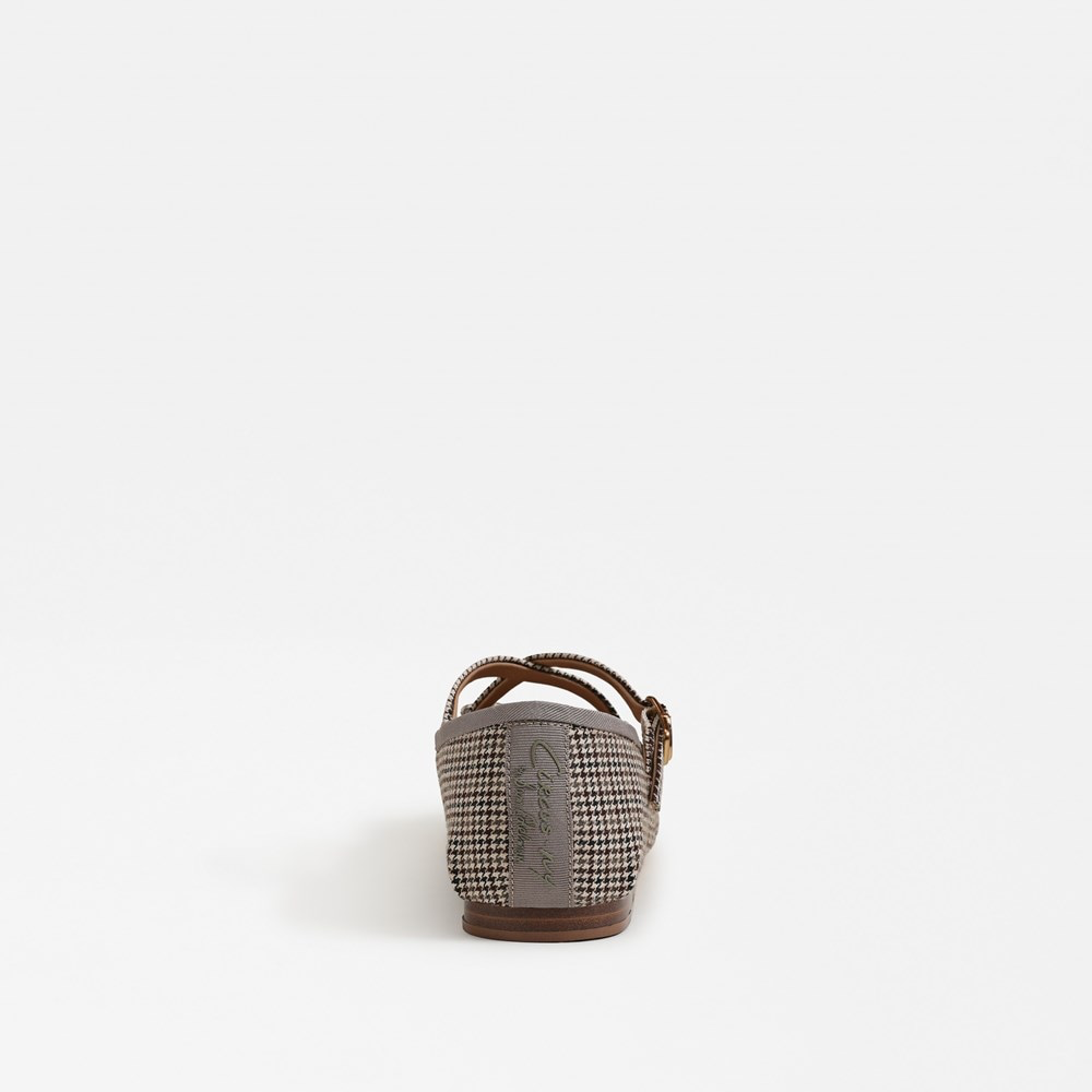 Zuri Strap Ballet Flat - Black Natural Multi