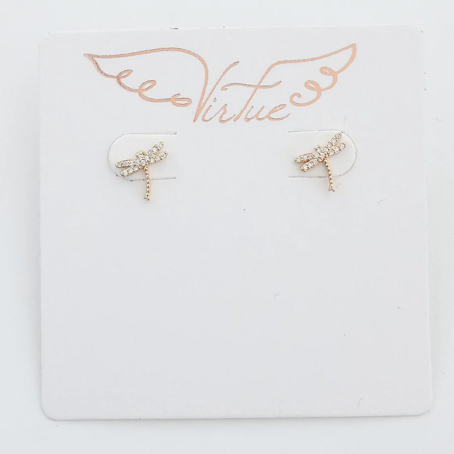 Dragonfly Pave Stud