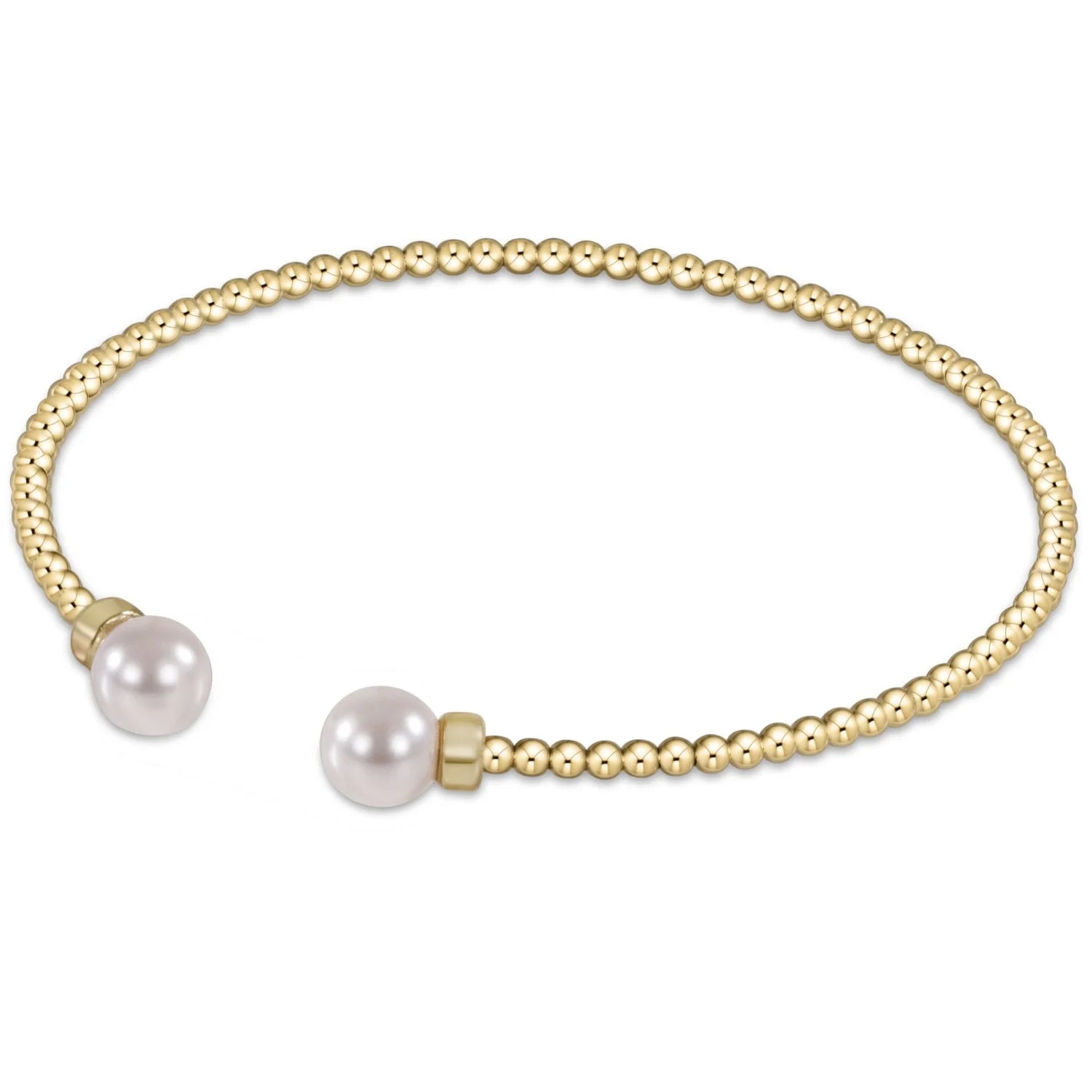 EN-Classic Gold 2mm Bead Pearl Cuff