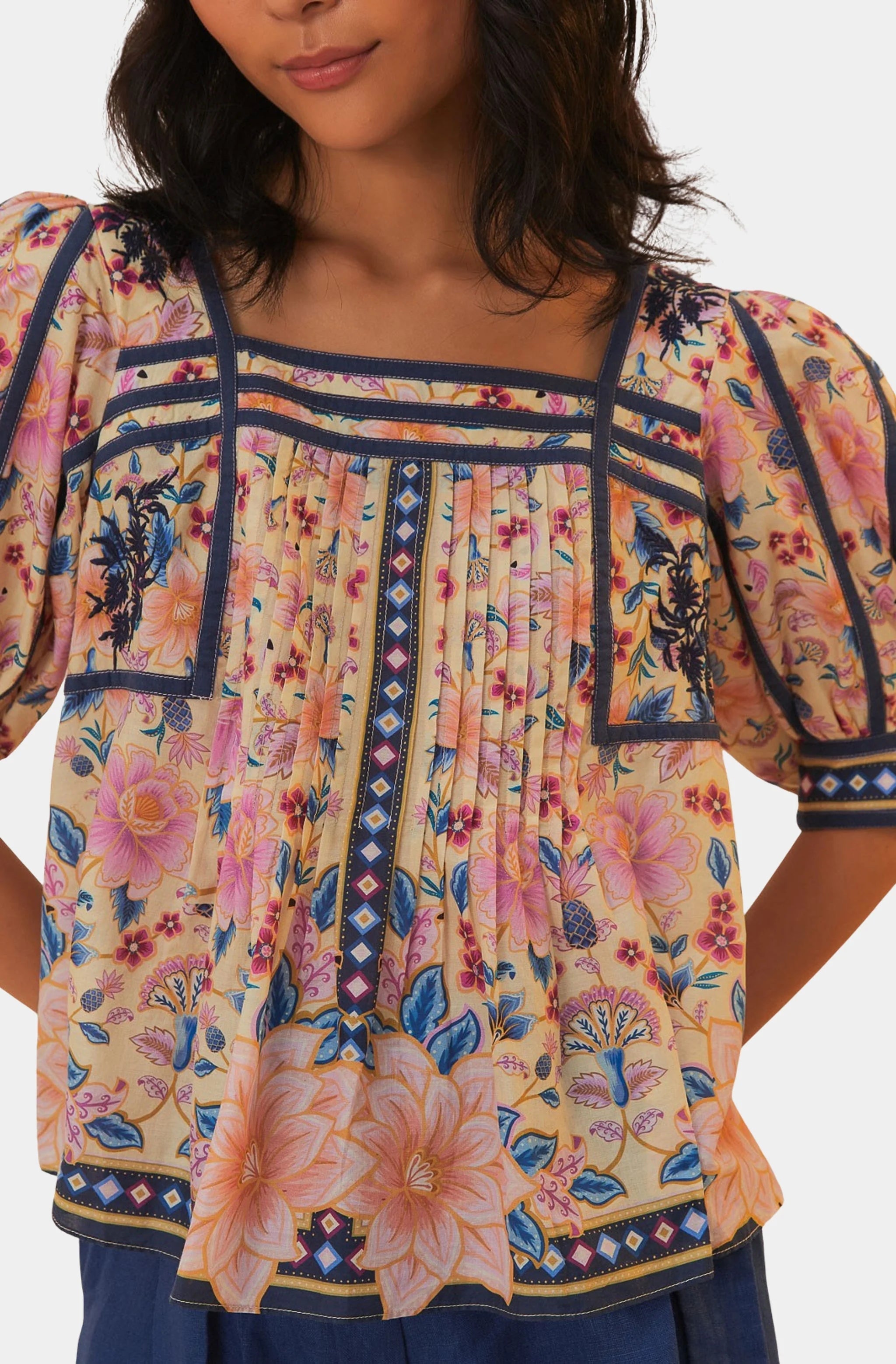 Superbloom Tapestry Cream Blouse