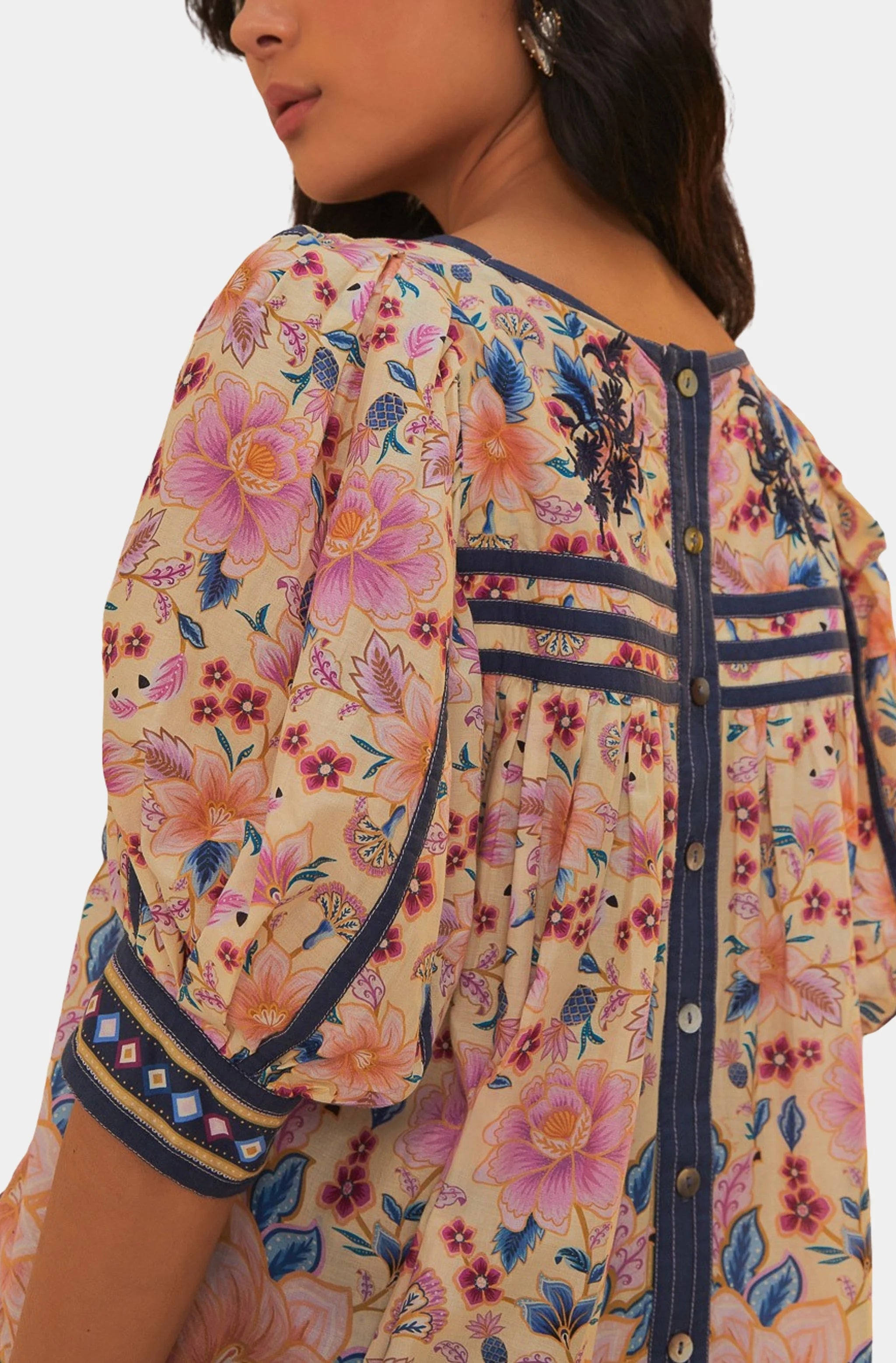 Superbloom Tapestry Cream Blouse