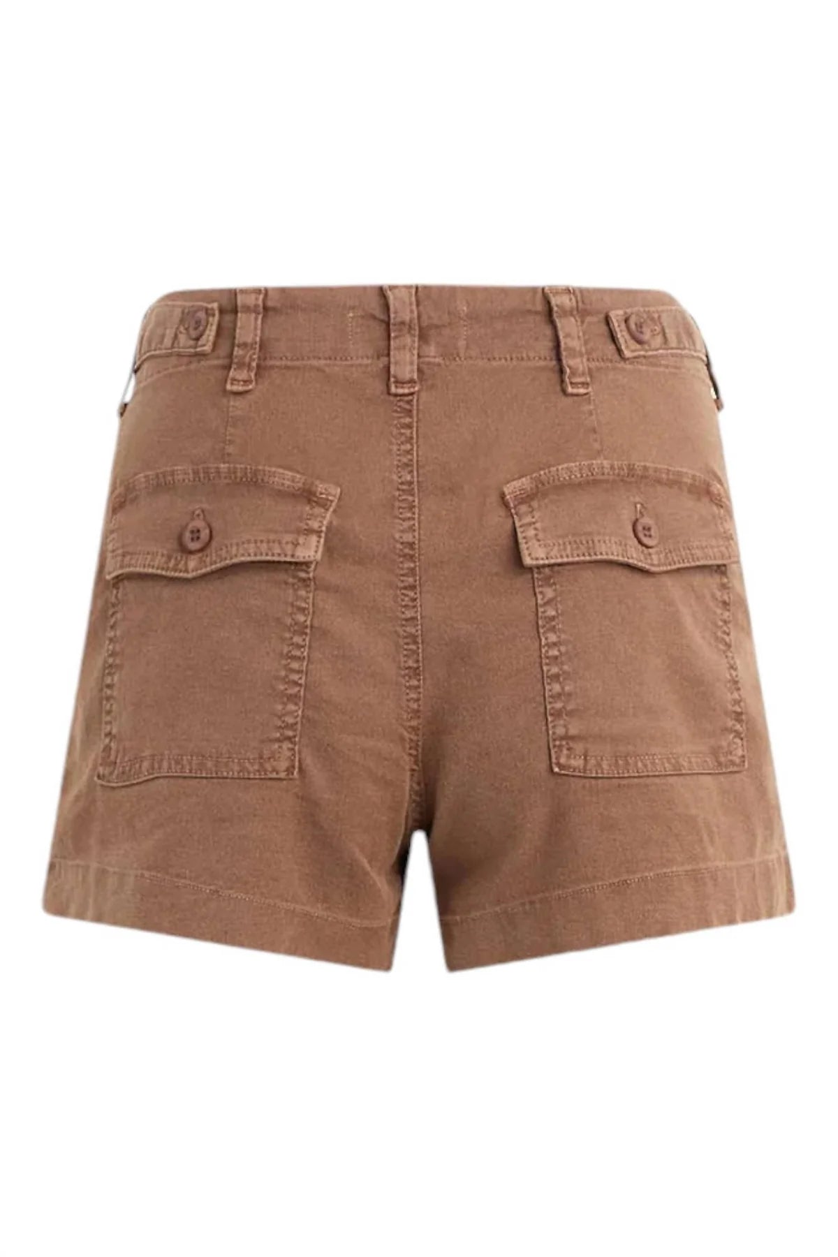 Utility Tab Trouser Shorts-Sahara Brown