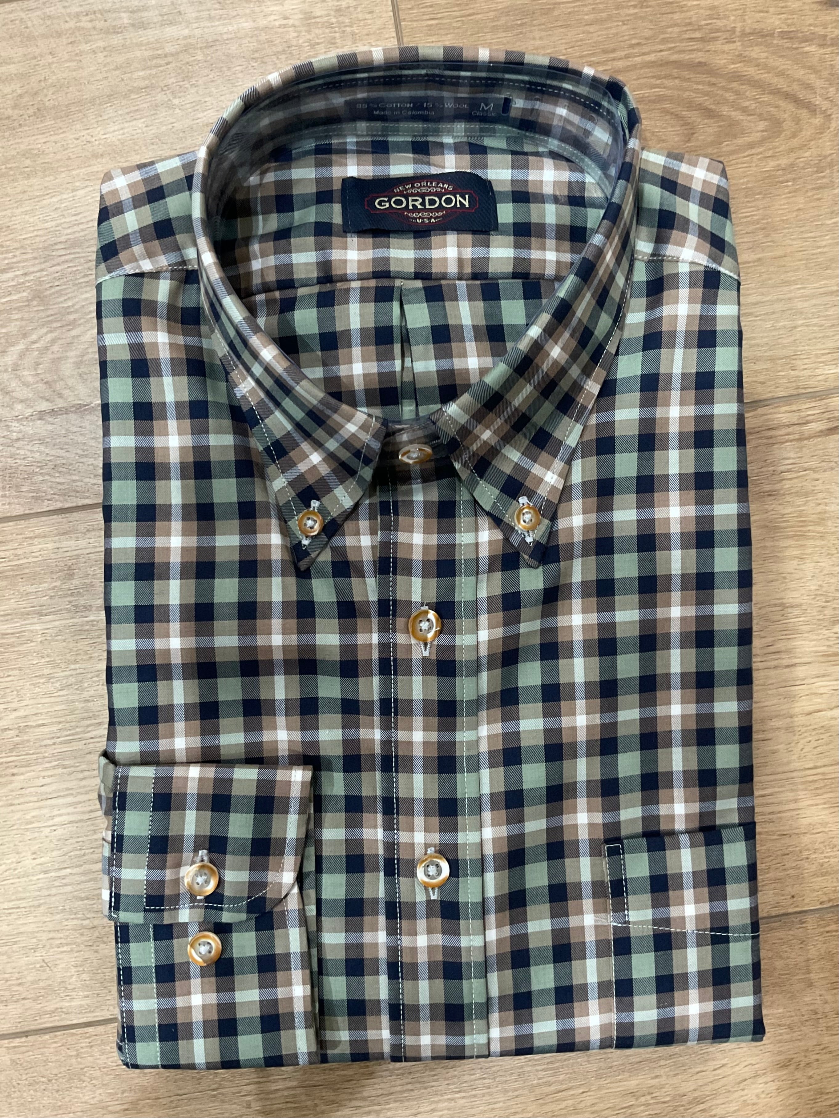 Wrinkle Free Cotton Wool Shirt - Deep Forest