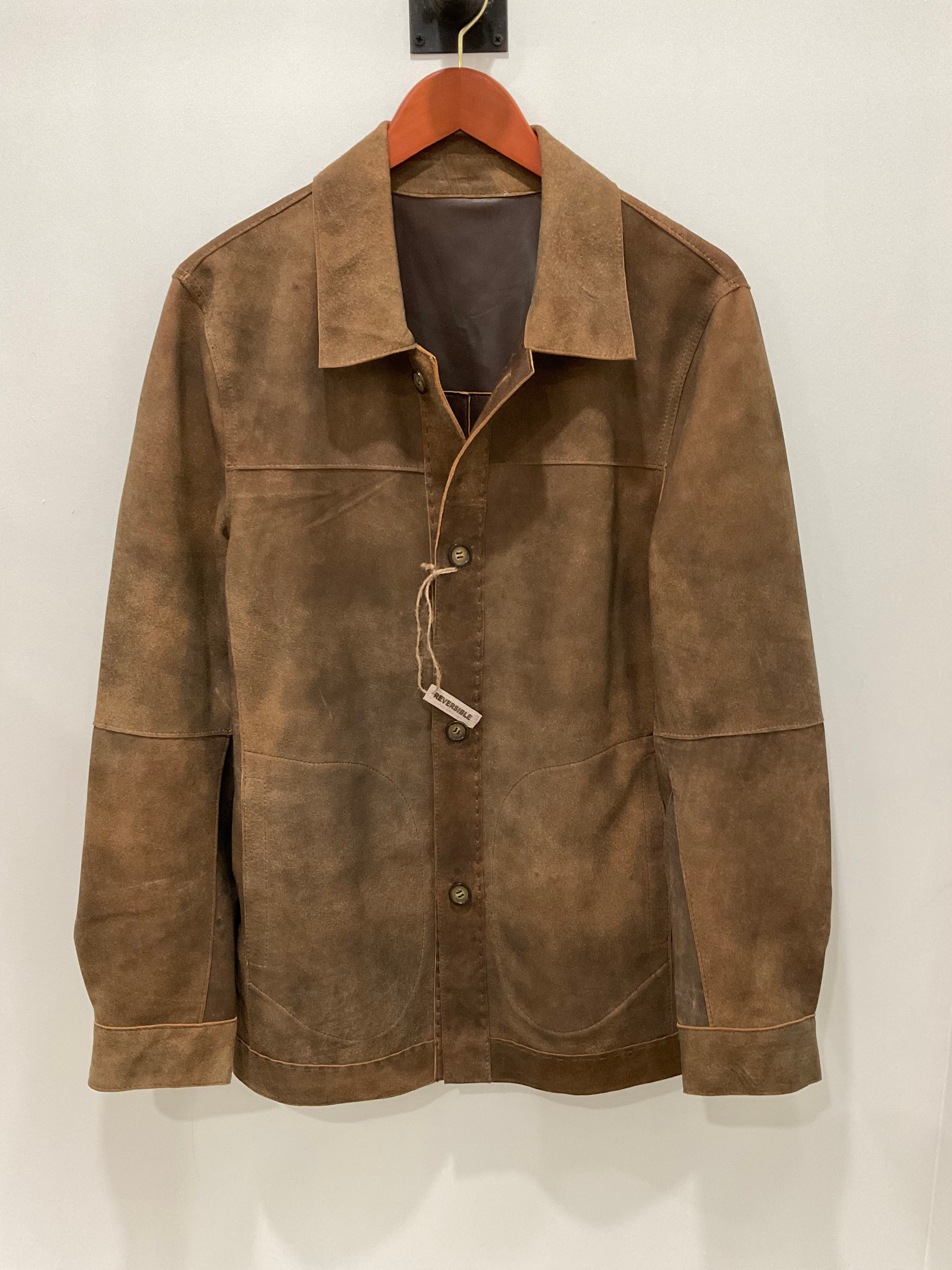 Reversible Lambskin Suede and Leather Shacket