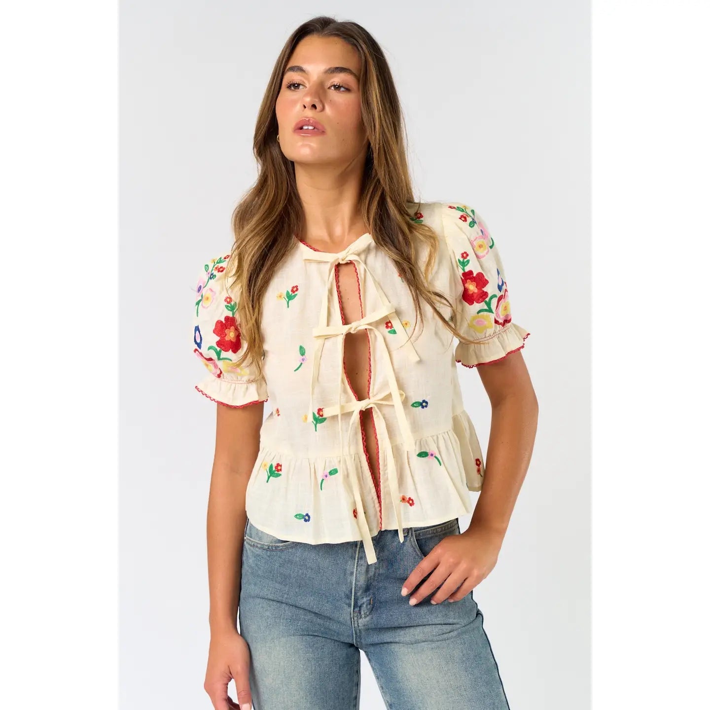 Rosa All Tied Up Embroidered Top