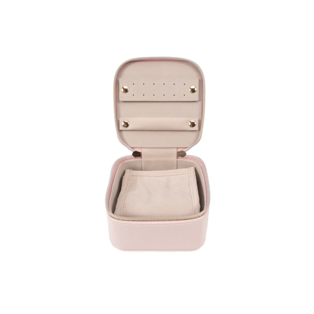 Leah Travel Jewelry Case -Pale Pink