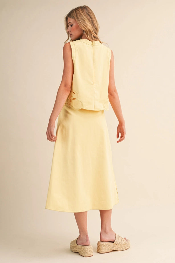 Sunny Embroidered Tank & Midi Skirt Set