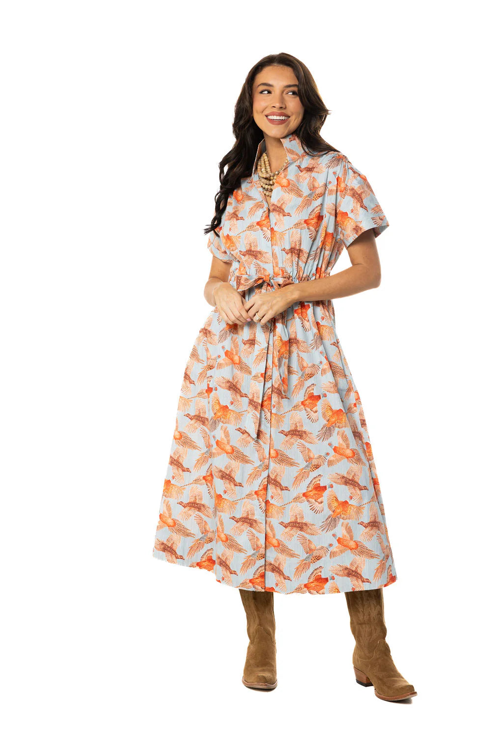 Bria Dress Pheasant Blue