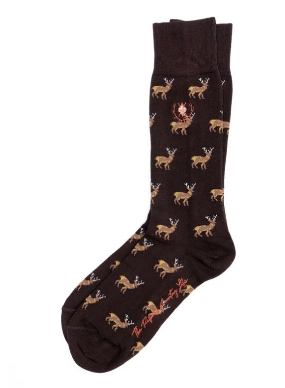 Peruvian Pima Cotton Sock - Brown Elk