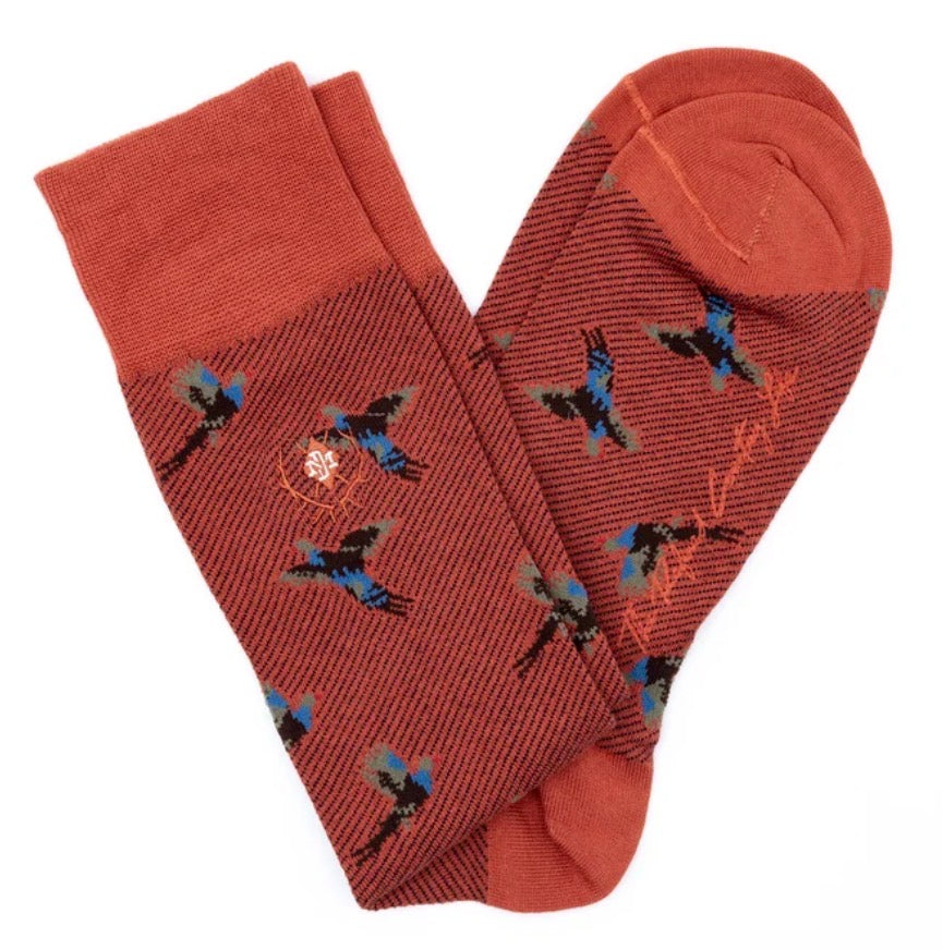 Peruvian Pima Cotton Sock - Pheasant Pumpkin