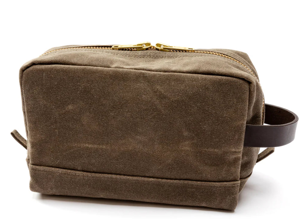 Waxed Canvas Dopp Kit - Field Brown