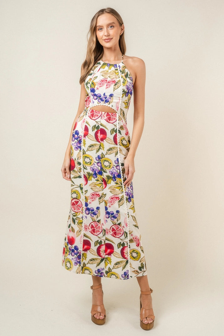 Fruit Print Halter Dress