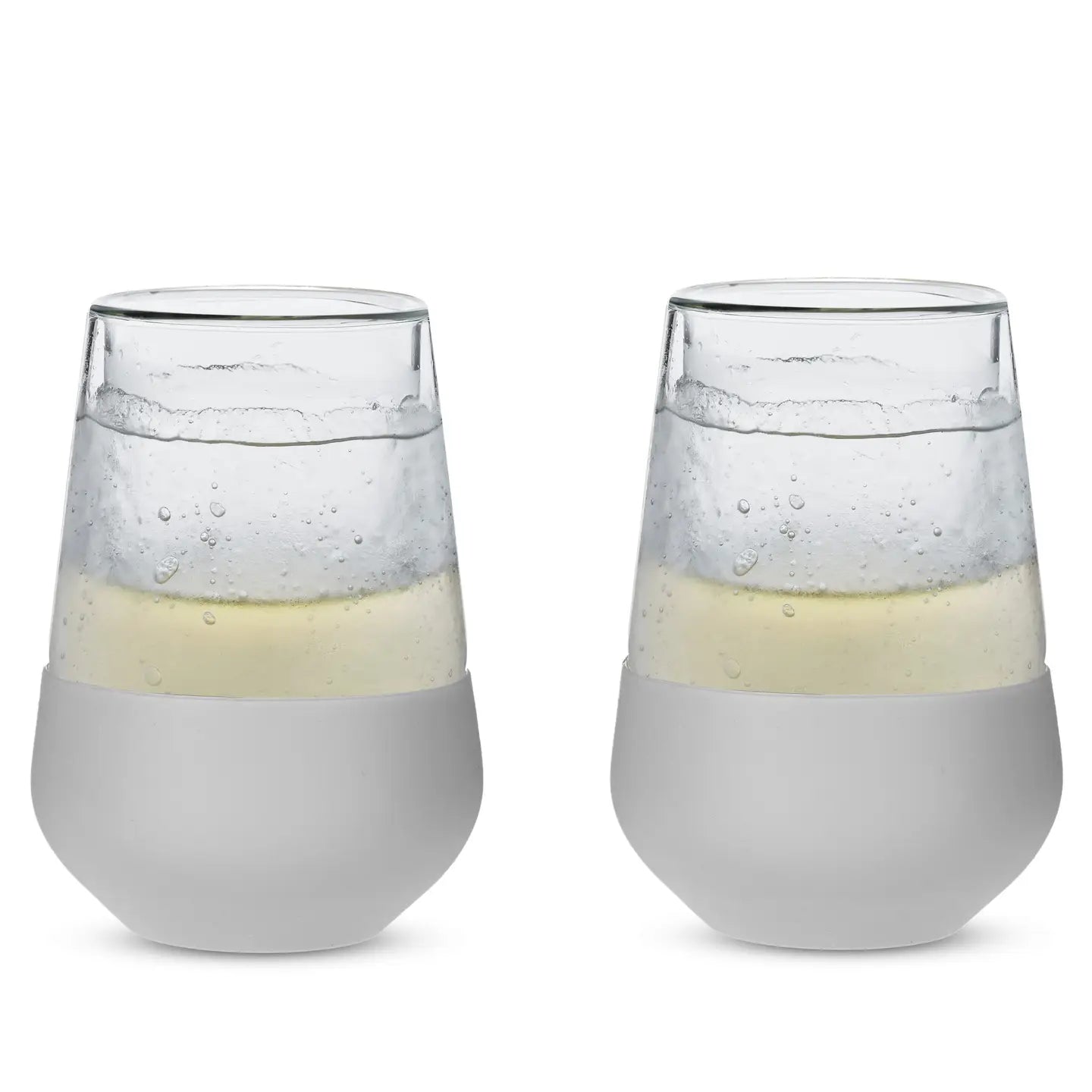 Glass Cooling Wine Glasses-Gray- Set of 2