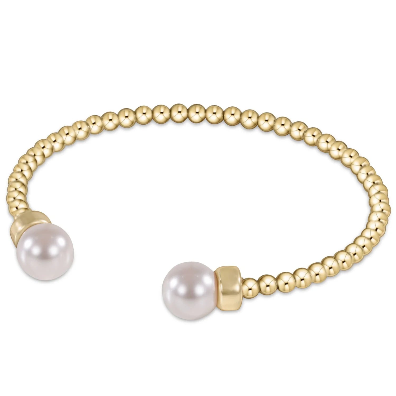 EN-Classic Gold 3mm Bead Pearl Cuff